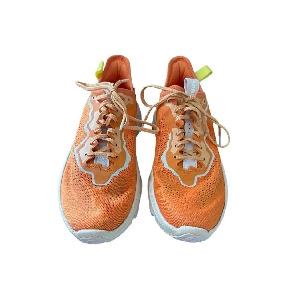 Sorel Womens Orange Yellow Kinetic Breakthru Tech Lace Sneakers Size 8.5